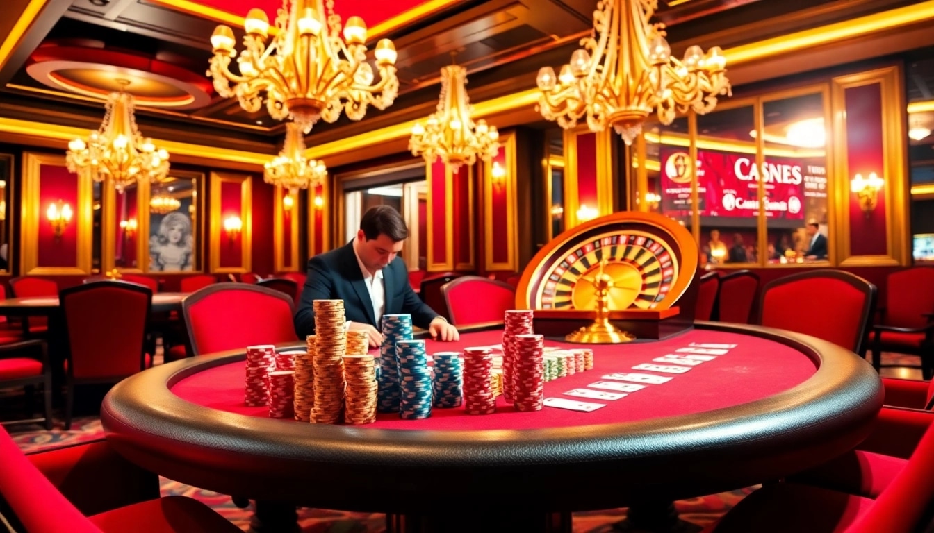 OK8386 poker table with players and high-stakes chips highlighting casino excitement.
