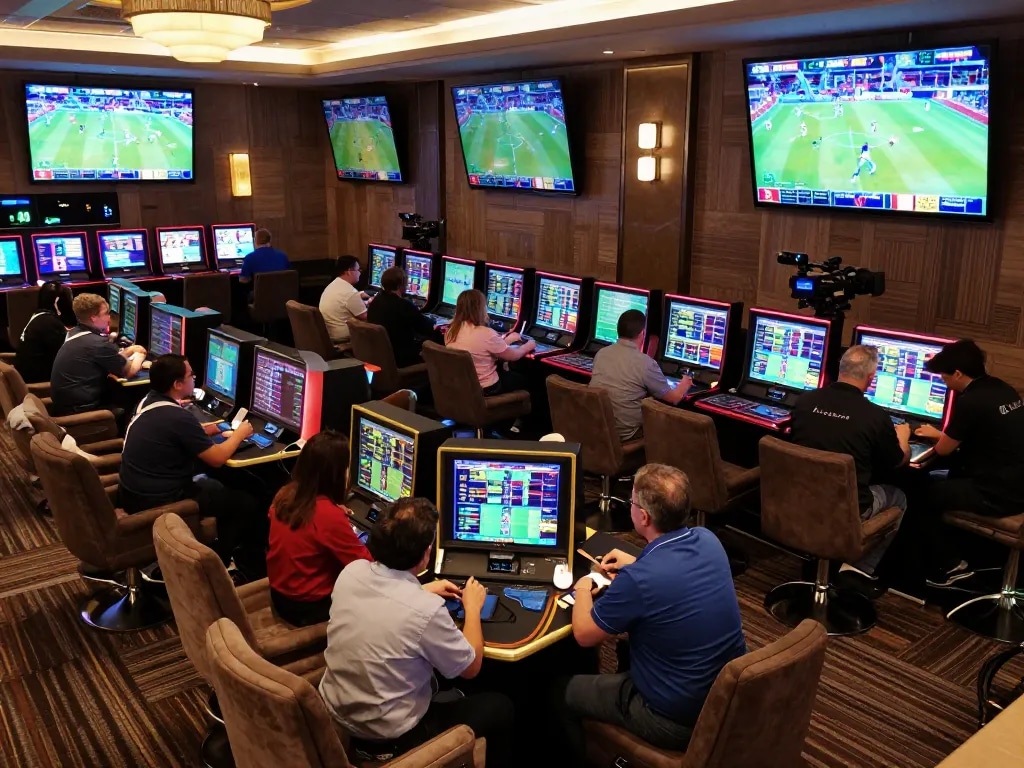 Experience live sports betting excitement at https://soikeo.com.mx/ with vibrant screens and engaged patrons.