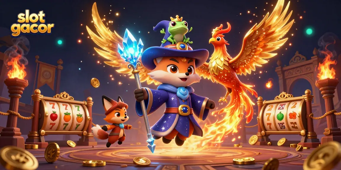 Menggali slot gacor melalui ilustrasi 3D dengan karakter fantastis, simbol keberuntungan, dan efek dramatis.