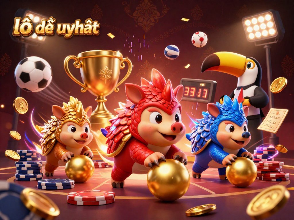 Experience competitive lô đề uy tín with thrilling pangolin characters in a vibrant casino atmosphere.