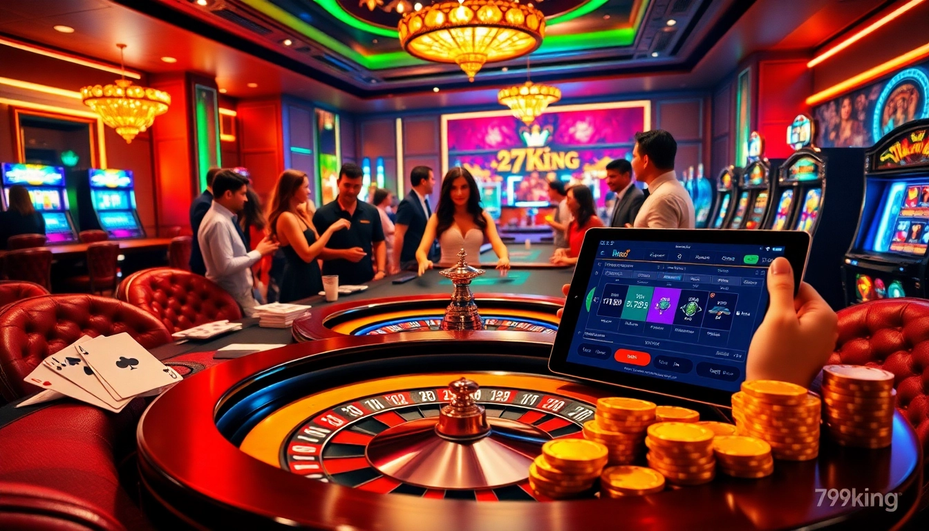 Gamblers enjoying a lively game of roulette at 79king's luxury online casino.