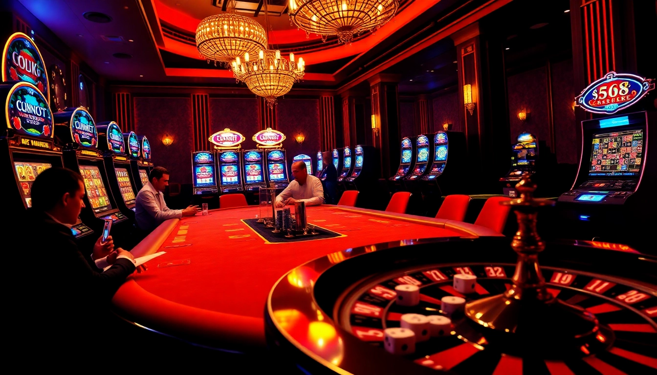 Players enjoying a high-stakes game on new88 casino platform with poker and slot machines