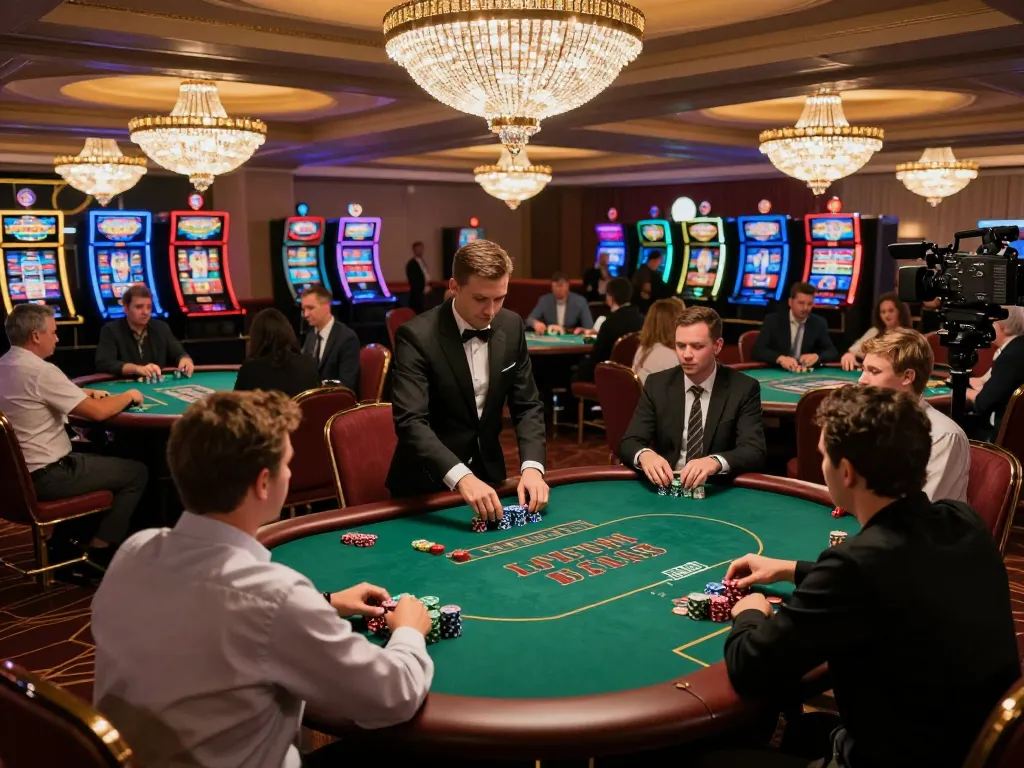 Players engaged in a thrilling poker game at SC88-themed casino, showcasing strategic betting actions and vibrant atmosphere.