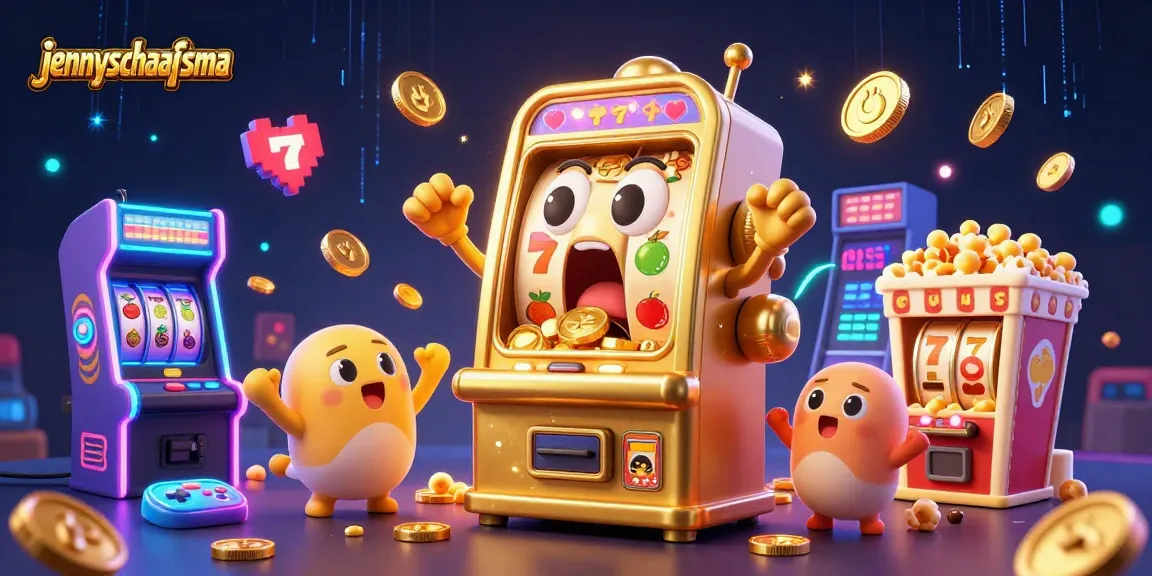 Engage with jennyschaafsma as the golden slot machine surprises everyone by hitting a jackpot in this dynamic casino illustration.