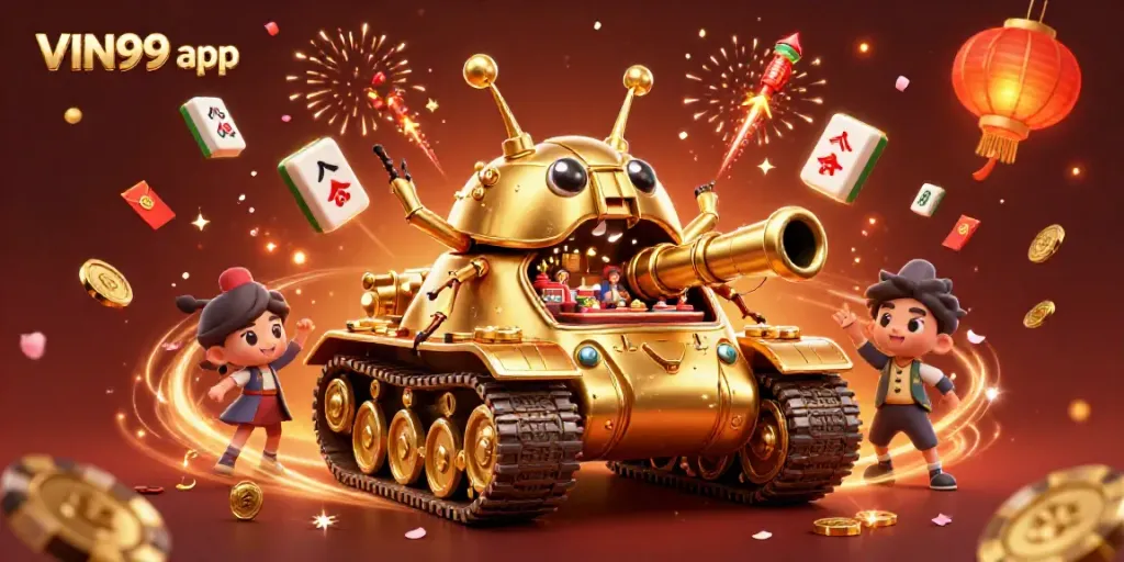 Experience the thrill of the VIN99 app with a vibrant gaming scene featuring dynamic casino elements.