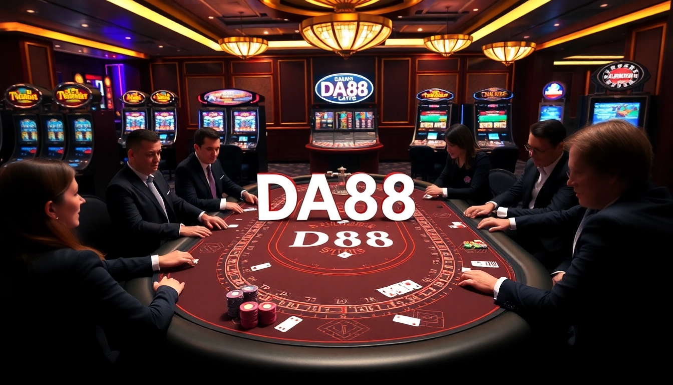 Experience high-stakes gaming at DA88 with vibrant tables, chips, and thrilling action.