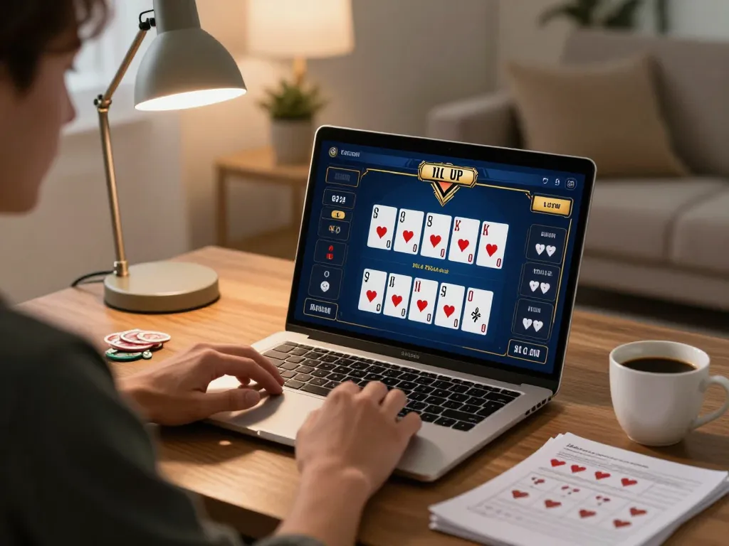 o8 user enjoying live baccarat at home with strategy notes and coffee in a cozy setting