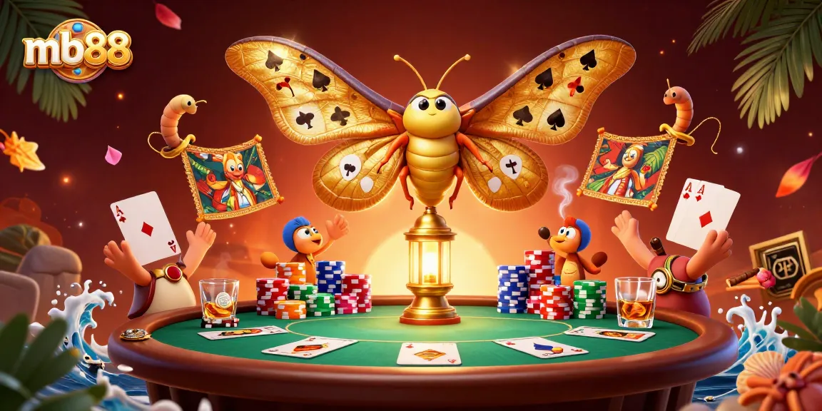 Experience mb88's vibrant gaming world with unique casino elements in a 3D digital art scene.