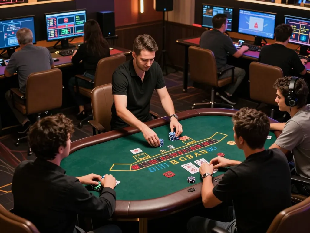 TT88 blackjack game in a vibrant online casino setup with players engaged