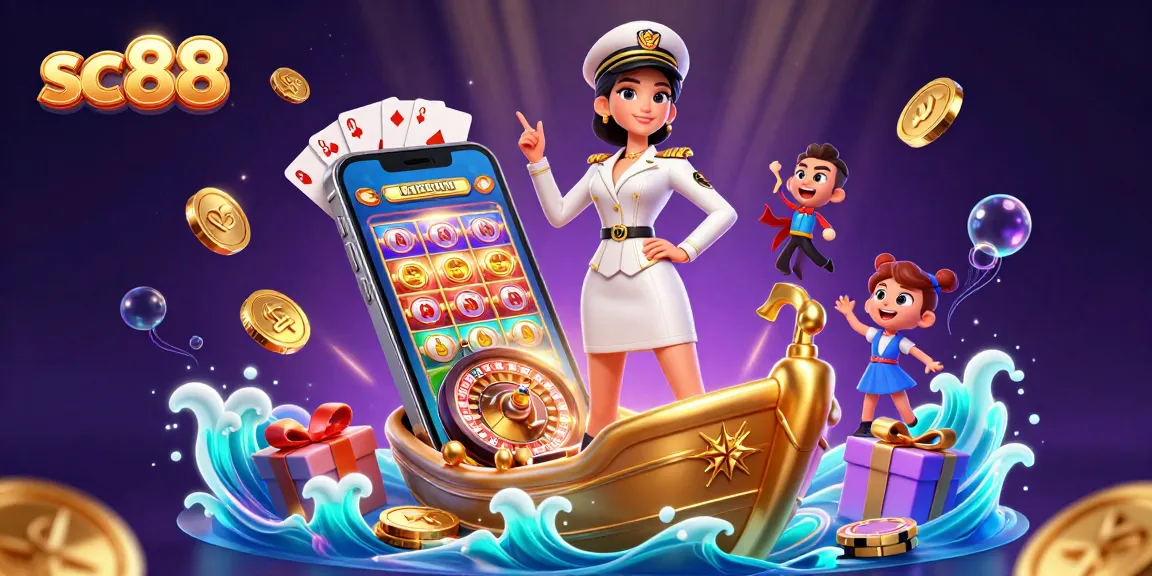 Engaging sc88 casino experience with an elegant Asian woman among vibrant gaming elements.