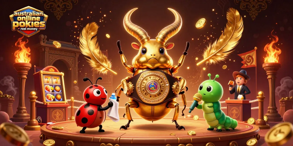 Experience the excitement of australian online pokies real money with vibrant characters and slot machines in action.