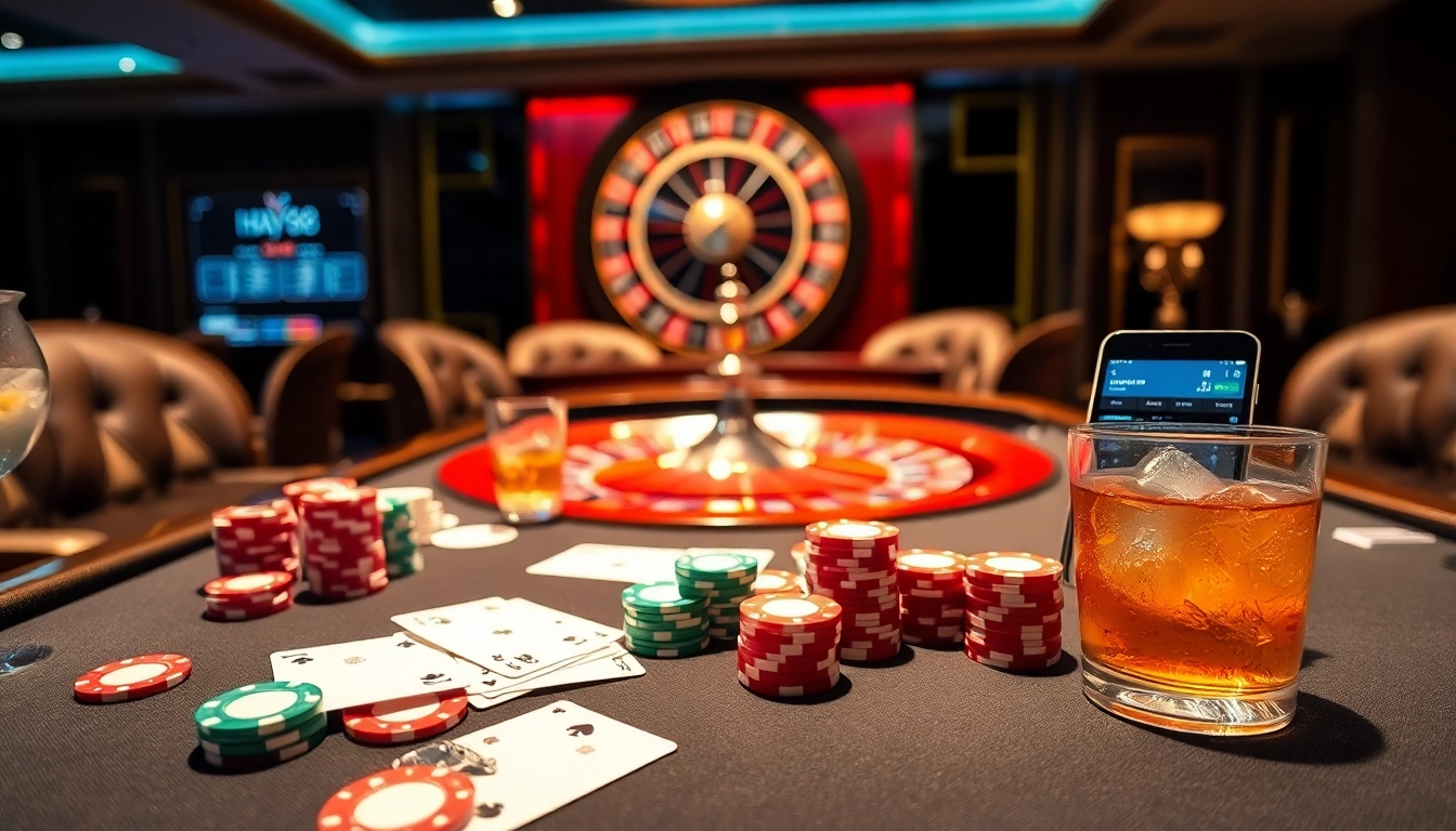 Experience the excitement of HAY88 with vibrant casino action showcasing poker games and live betting.