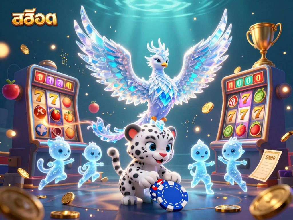 Spin the สล็อต reels and uncover vibrant wins with this colorful 3D casino scene.
