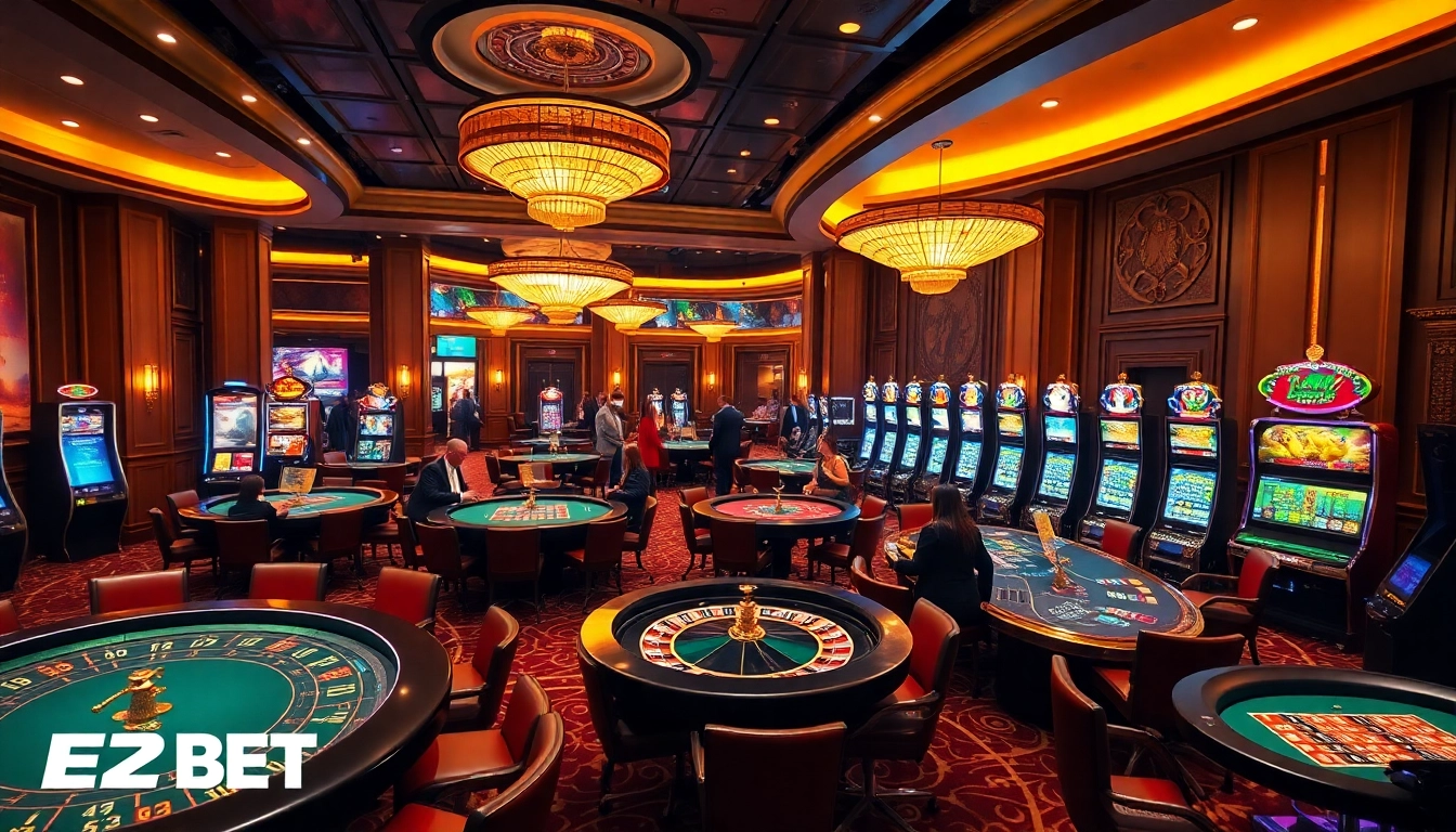 Experience the thrill of gambling at Trang chủ E2BET with sophisticated tables and vibrant games.