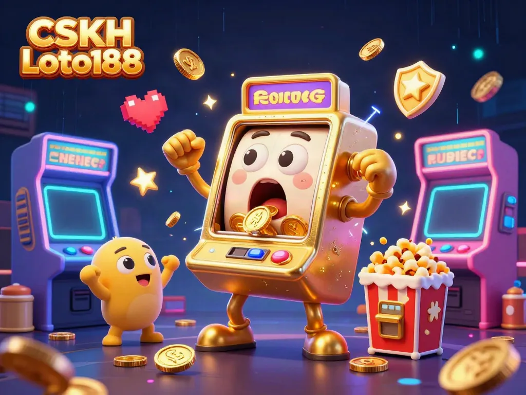 Experience the excitement of CSKH Loto188 as golden slot machines celebrate their jackpot victories.