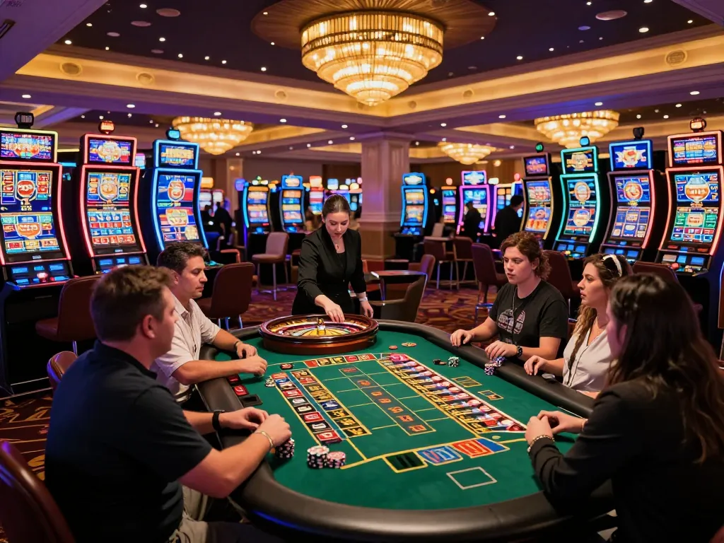 Players engaging in thrilling games at a lively casino floor highlighting the Ax88 experience as excitement builds.