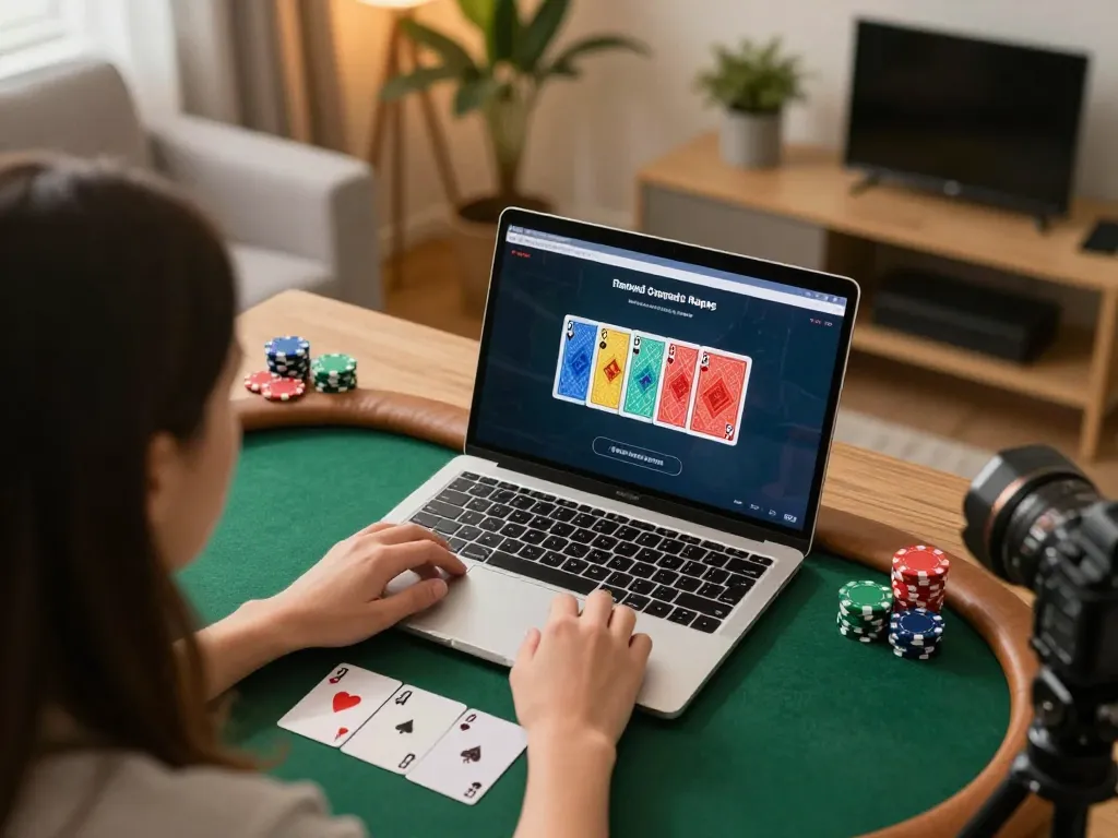 B52 Club player enjoying an online poker session with vibrant gameplay and cozy atmosphere.