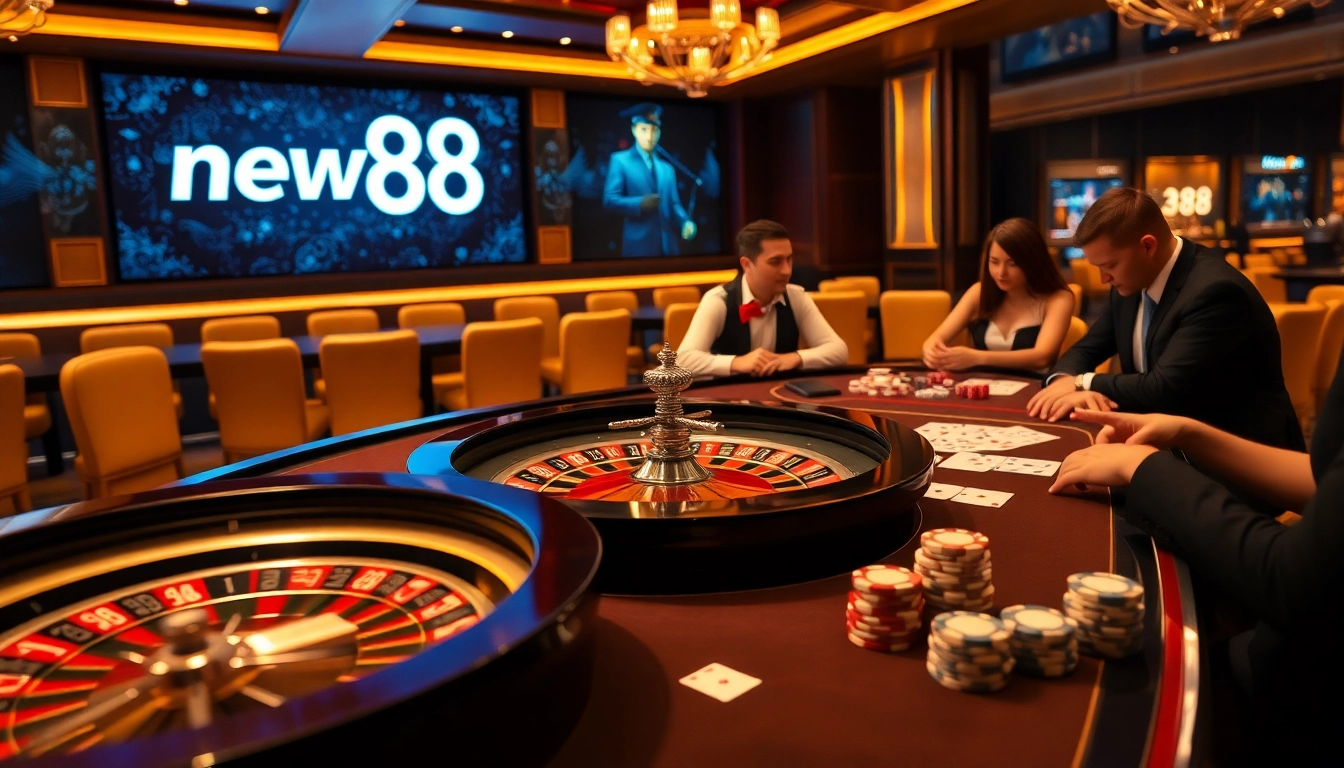 Experience the excitement of new88 at a luxurious casino game table.