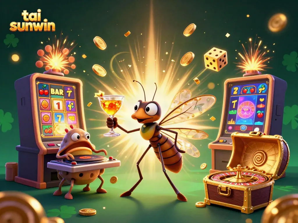 Experience thrilling gameplay with tai sunwin as vibrant characters celebrate big wins in a dynamic casino scene.
